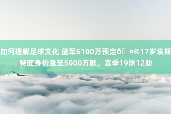 如何理解足球文化 蓝军6100万预定🤩17岁埃斯特旺身价涨至5000万欧，赛季19球12助