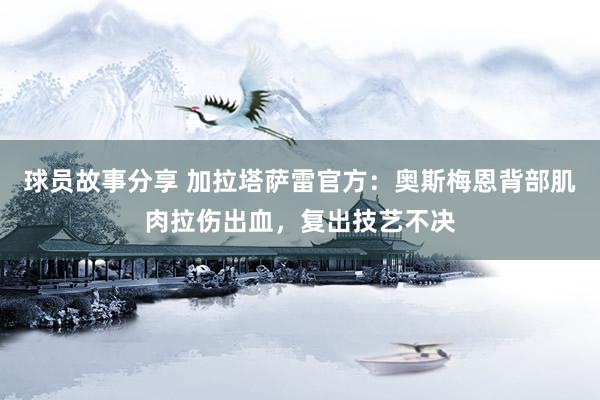 球员故事分享 加拉塔萨雷官方：奥斯梅恩背部肌肉拉伤出血，复出技艺不决