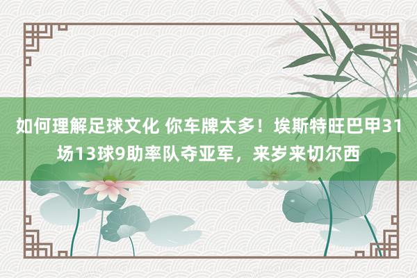 如何理解足球文化 你车牌太多！埃斯特旺巴甲31场13球9助率队夺亚军，来岁来切尔西