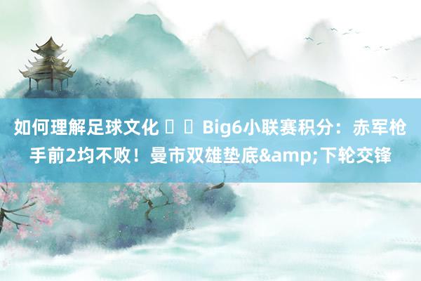 如何理解足球文化 ⚔️Big6小联赛积分：赤军枪手前2均不败！曼市双雄垫底&下轮交锋