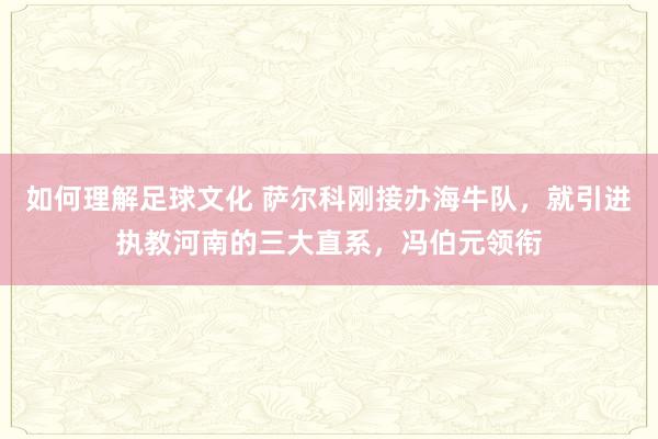 如何理解足球文化 萨尔科刚接办海牛队，就引进执教河南的三大直系，冯伯元领衔