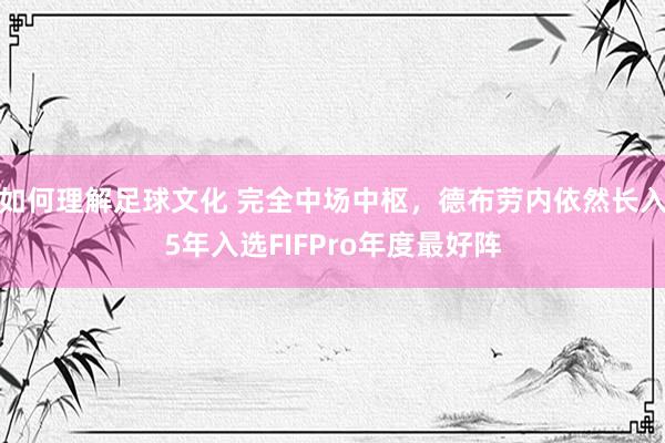 如何理解足球文化 完全中场中枢，德布劳内依然长入5年入选FIFPro年度最好阵